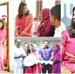 Kalyani-Priyadarshan-Handover-Key-Of-Ammakkilikoodu-50-Th-Home