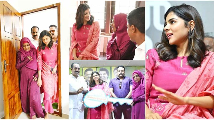 Kalyani-Priyadarshan-Handover-Key-Of-Ammakkilikoodu-50-Th-Home