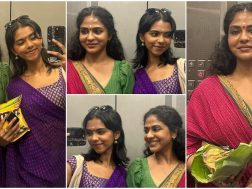 Poornima-Indrajith-With-Daughter-Prarthana-Indrajith-In-Saree