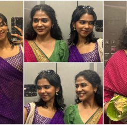 Poornima-Indrajith-With-Daughter-Prarthana-Indrajith-In-Saree